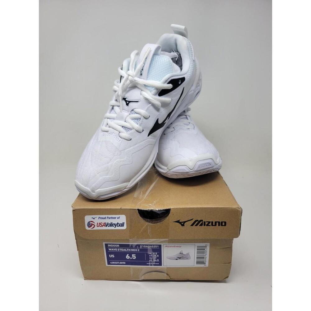 Mizuno Wave Stealth Neo 2 Volleyball Shoes White Black US Men Size 6.5